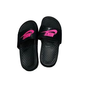 Pink logo Nike sandal
